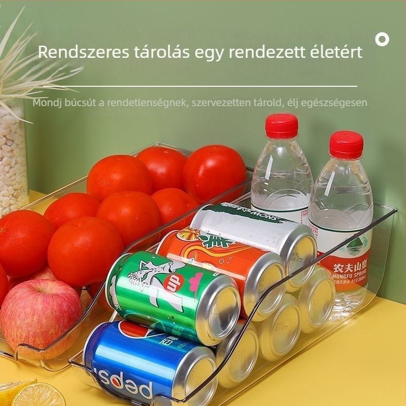 Akril hűtőszekrény tároló doboz, 12 L, szervezésre, 60 darabos készlet