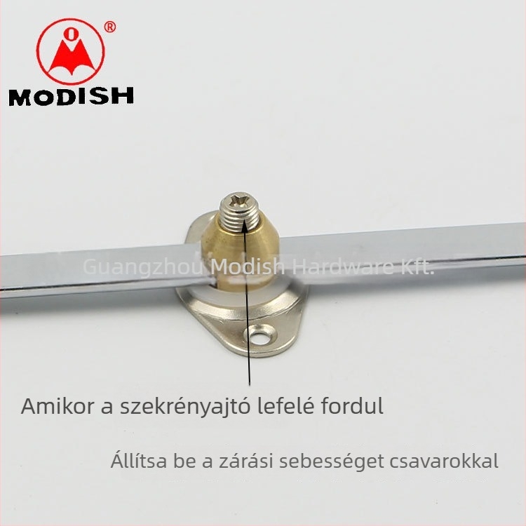 MODISH Szekrényajtó támasztó rúd, hideg hengerelt vas + réz tengely, 009 modell, modern-minimalista stílus, felület: világos króm