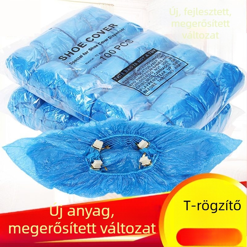 Egyszer használatos műanyag cipővédőfedél, univerzális méret, csúszásmentes, 36 hónap eltarthatóság, tömeg 235 g