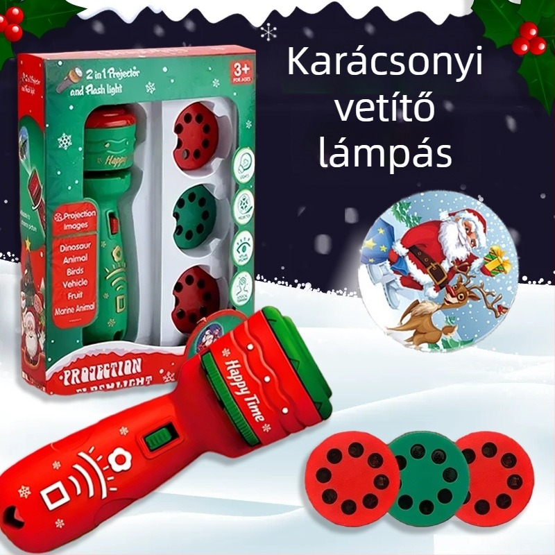 Fényprojekciós zseblámpa gyerekeknek, oktató mintázatú világító játék, Cute meow márka, műanyag, 4–6 éveseknek