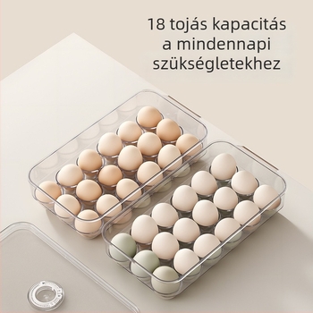 FaSoLa Tojástároló doboz – PET anyag, Mélyebb tojás rekesz, Nagy kapacitás, Fedéllel, Megőrzi a frissességet