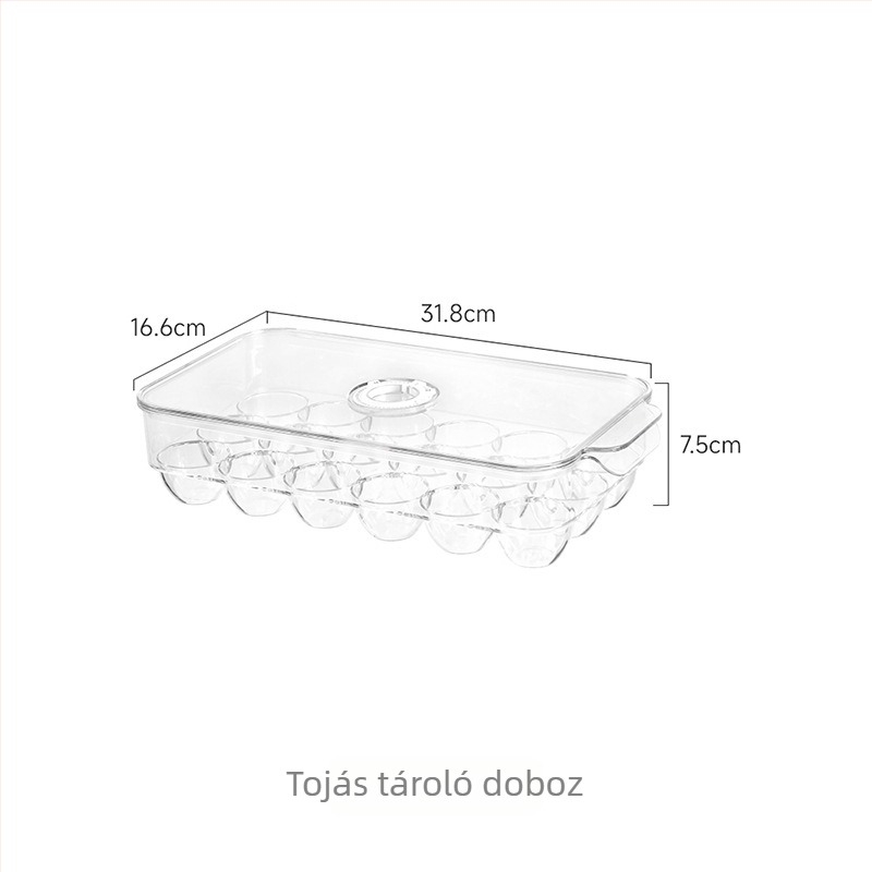 FaSoLa Tojástároló doboz – PET anyag, Mélyebb tojás rekesz, Nagy kapacitás, Fedéllel, Megőrzi a frissességet