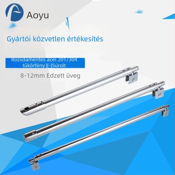 Fürdőszobai üvegajtó húzórúd, 304/201 rozsdamentes acélból, dupla fejű (ferde és sík fej), felület: csiszolt vagy tükrös, modern minimál dizájn