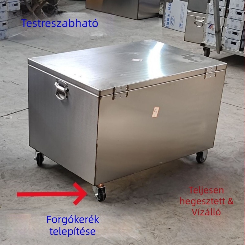 Műanyag szerszámtartó doboz vastagodott falakkal, por- és vízálló, négyszögletes tároló doboz