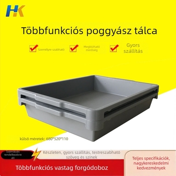 PP műanyagból készült repülőterei poggyász-paletta tároló doboz, vízálló és korrózióálló, falvastagság 2–3 mm, teherbírás 20 kg, testreszabható, logónyomtatás elérhető, tároló doboz