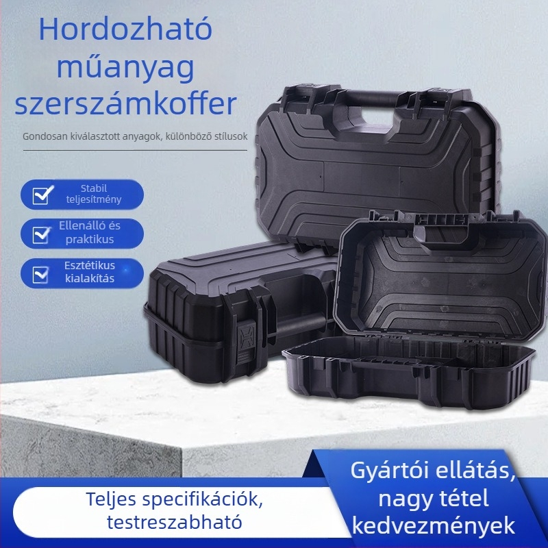 Műanyag szerszámtartó doboz | PP anyag, porálló, vízálló, ütésálló, egyrétegű, hordozható