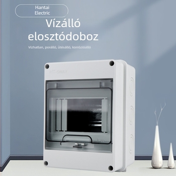 HT-5 vízálló elosztó doboz, 5 áramkör, műanyag, felületre szerelt, 2P védelmi megszakító
