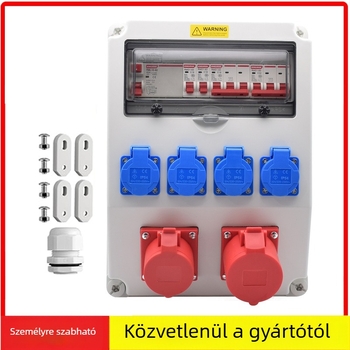 Kültéri vízálló falra szerelt ipari elektromos doboz 12 körrel, 1 sor kapcsoló, IP66, 16/32A, ABS ház