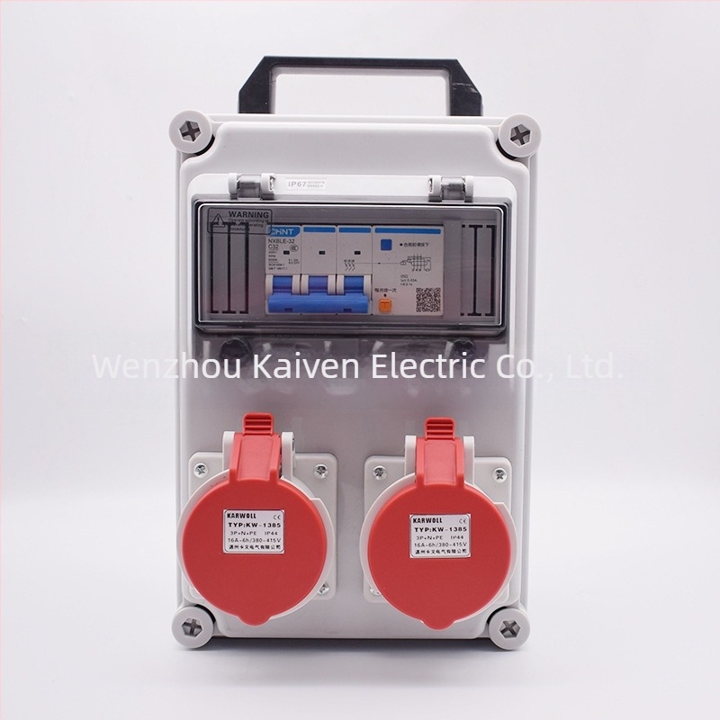 Kültéri vízálló falra szerelt ipari elektromos doboz 12 körrel, 1 sor kapcsoló, IP66, 16/32A, ABS ház