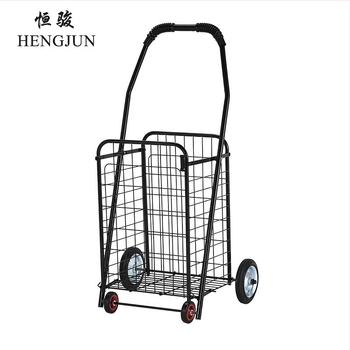 Összecsukható vasból készült négykerekű bevásárlókocsi, hordozható, max terhelés 25 kg