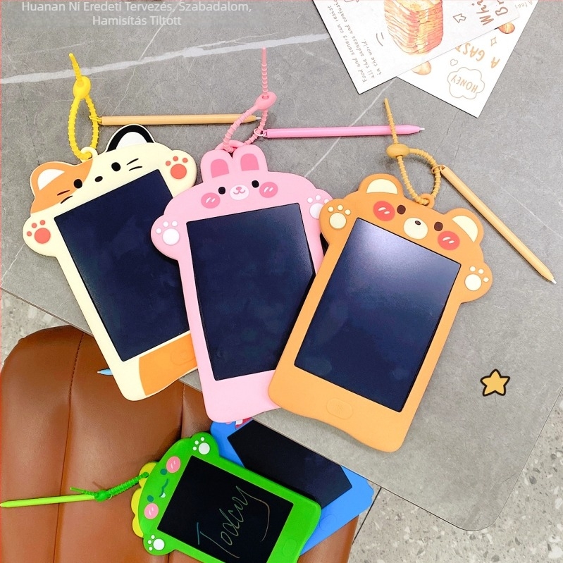 Rajzolt állat kulcstartó és műanyag hordozható írás-tábla
