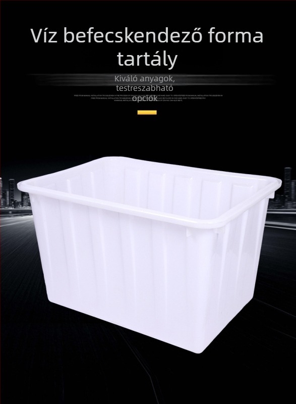 Téglalap alakú HDPE víztartály – Injection-molded akvakultúrás tartály, 0,5 mm falvastagság, kapacitások 400L/300L/200L/160L/90L