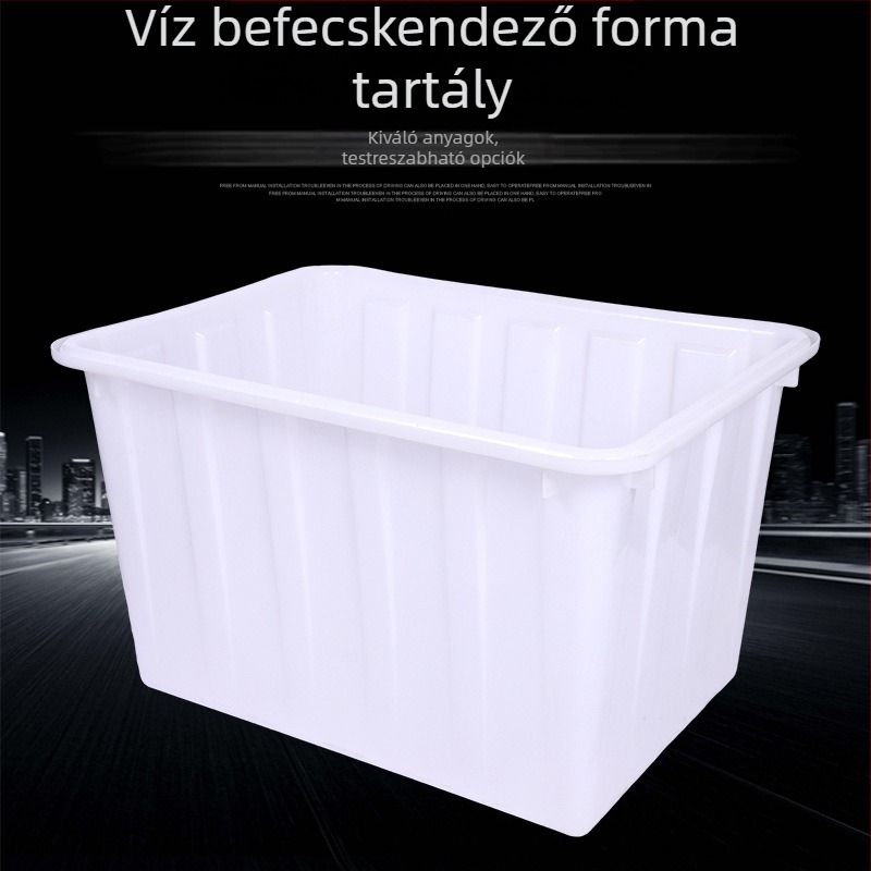Téglalap alakú HDPE víztartály – Injection-molded akvakultúrás tartály, 0,5 mm falvastagság, kapacitások 400L/300L/200L/160L/90L
