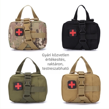 Nylon vízálló taktikai MOLLE elsősegélykészlet, kültéri orvosi öv
