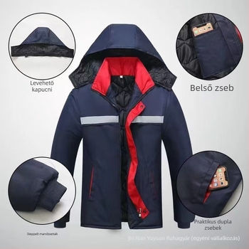 Téli pamuttal bélelt kabát nőknek és férfiaknak, munkaruházat, meleg kabát, pamut kabát, kültéri munka, építkezés, kamuflázzal