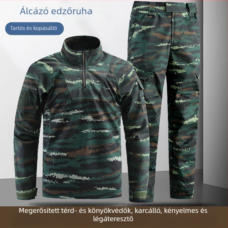 Nyári tigriscsíkos kamuflállal overall, kopásálló, kültéri edzésekhez, teljes készlet oktatónak