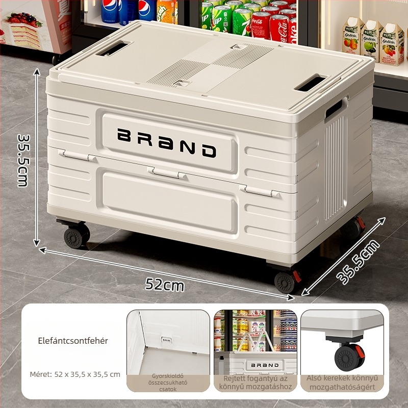 Négykerekű bevásárlókocsi, műanyag konstrukció, logó nyomtatás elérhető