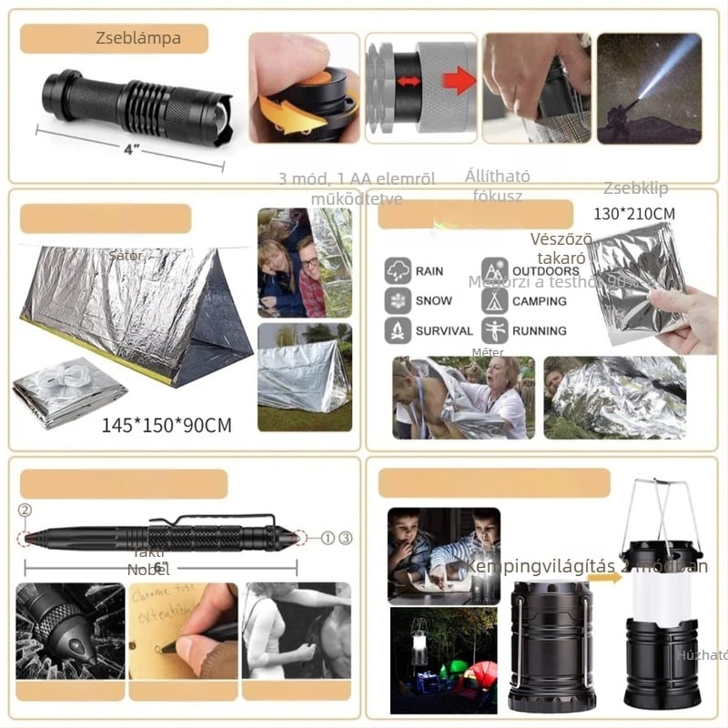 Túlélő eszközök készlet szabadtéri kempinghez és kalandokhoz (Márka: Nothing; Kategória: Túlélő eszközök; Minimális rendelés: 1; Privát címke: Nem)