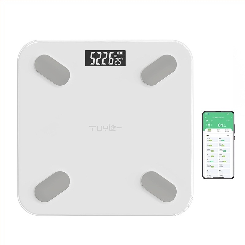 Way One MX80 Digitális testösszetétel-mérleg LCD kijelzővel, 360 kg kapacitás, edzett üveg, akkumulátor/újratölthető