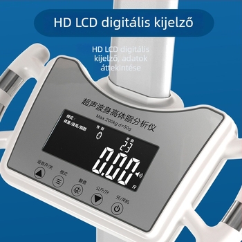 Testzsírszámláló mérleg intelligens hanggal és ultrahangos magasságméréssel; méri a testsúlyt, testzsírt, kalóriát és nedvességet; max. 200 kg; Y&p/yipin