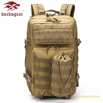 BUCKSGEAR Wolf Commander Kültéri taktikai hátizsák, Nagy 3P, MOLLE, Kamuflázs, Vízálló