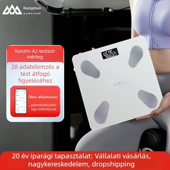 A2 okos testzsírmérő mérleg alkalmazással – 150 kg teherbírás, méri a testsúlyt, testzsírt, kalóriákat és hidratáltságot