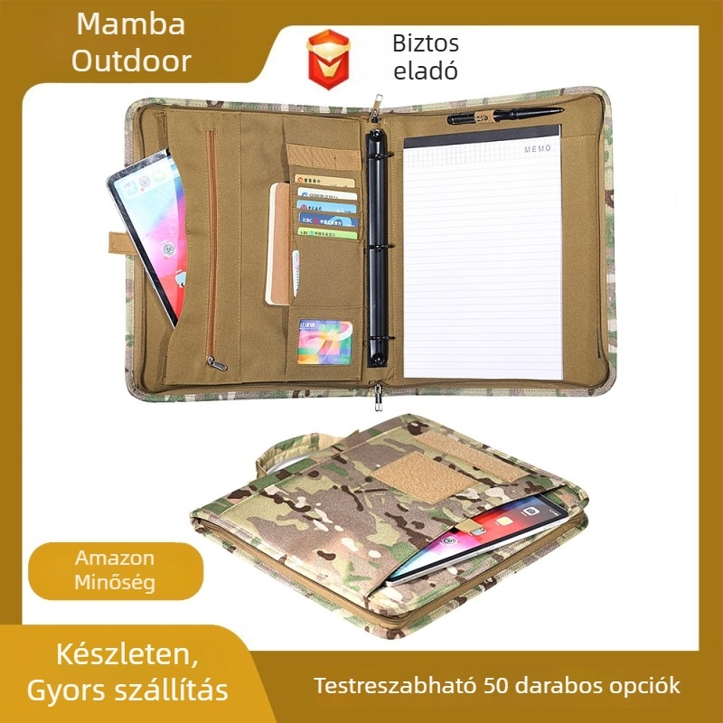 Notebook-védő és Binder készlet: Kamuflált Oxford anyag, kopásálló, összecsukható, Oxford bélés