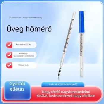 Háromszög alakú üvegszárú lázmérő felnőtteknek és gyerekeknek, gyors hőmérséklet-mérés, szájban és hónaljban használható