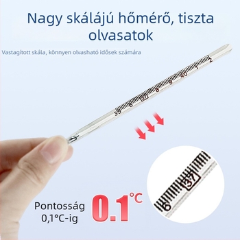 Háromszög alakú üvegszárú lázmérő felnőtteknek és gyerekeknek, gyors hőmérséklet-mérés, szájban és hónaljban használható