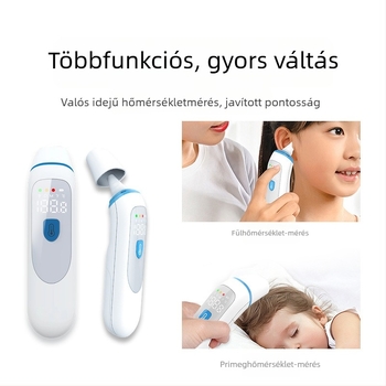 Infravörös hőmérő homlok és fül – kettős mód, 1 másodperces méréssel, modell 809, AAA×2 elemek