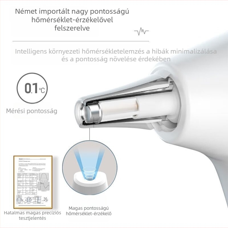 Infravörös hőmérő homlok és fül – kettős mód, 1 másodperces méréssel, modell 809, AAA×2 elemek