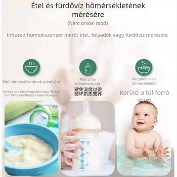 Homlok infravörös hőmérő, érintés nélküli, kézben tartható digitális hőmérő (3-5 cm)