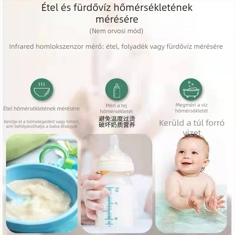 Homlok infravörös hőmérő, érintés nélküli, kézben tartható digitális hőmérő (3-5 cm)