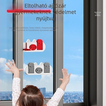 Ajtóbiztonsági zár és stopper – ablakokhoz és gardróbokhoz, csúszó ajtókhoz, gyermekbiztonság, modell 25R