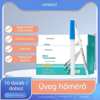 Orvosi üveg higanyos hőmérő, hónalj és száj használatra, újrahasználható, 10 darabos doboz, márka Hainuo