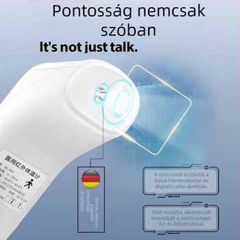 Elektronikus homlokhőmérő otthoni használatra, orvosi szintű pontossággal; Márka: Lierdoct/Dr Li; Modell: Thermometer baby body temperature gun for infants and young children; Akkumulátor: 2 AAA; Súly: 44 g; Alkalmas felnőtteknek, gyerekeknek és csecsemőkn
