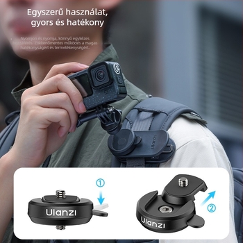 Mágneses gyorsrögzítésű hátizsák-klipsz kiegészítő DJI Pocket 3 és Action 5 Pro számára – ABS, 43 g