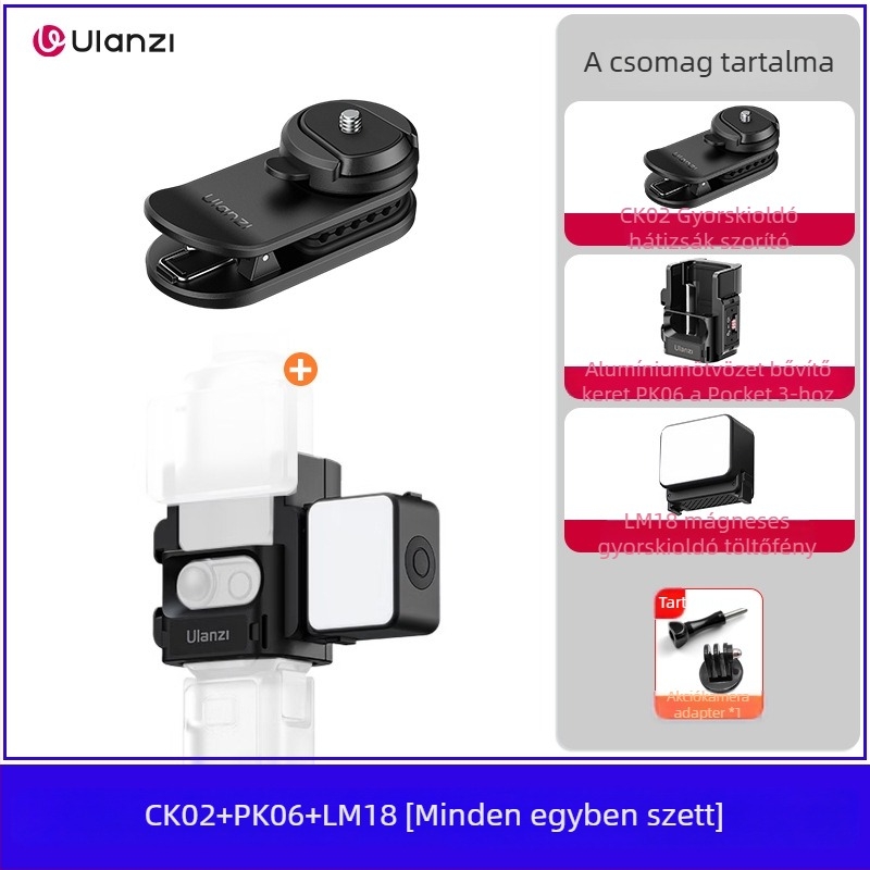 Mágneses gyorsrögzítésű hátizsák-klipsz kiegészítő DJI Pocket 3 és Action 5 Pro számára – ABS, 43 g