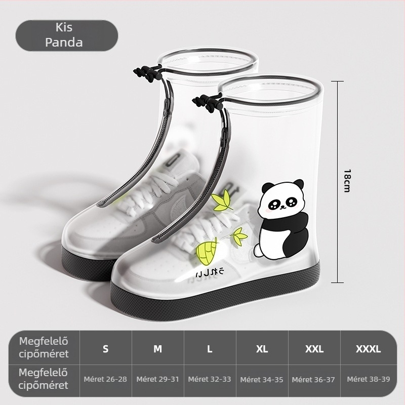 Gyermekek vízálló cipővédője, csúszásmentes, rajzfilmszerű stílus, PVC anyag