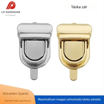 Női táska zárókapocs, Lebi hardware, cink ötvözet, elektroplakálás, Duck Tongue típusú zár