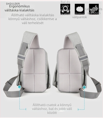 Férfi mellkas táska, nylon, vízálló, crossbody, városi stílus (Anyag: Nylon; Funkció: Vízálló; Belső: Poliészter; Stílus: Városi; Termék kódja: 010A)