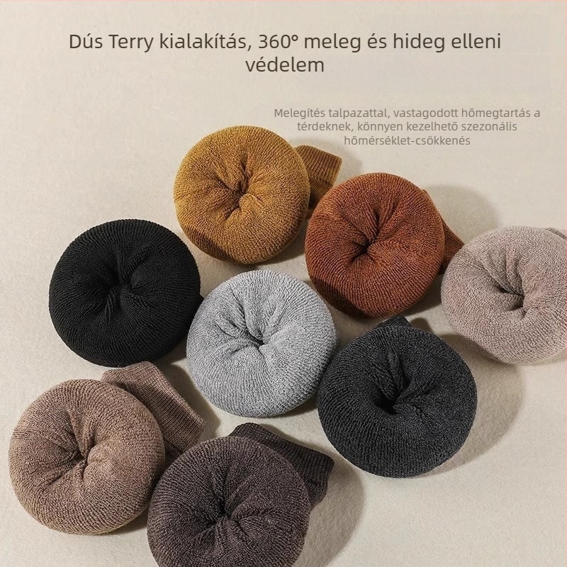 Női térd feletti zokni, polyeszter rost, vádli védelem, téli melegség