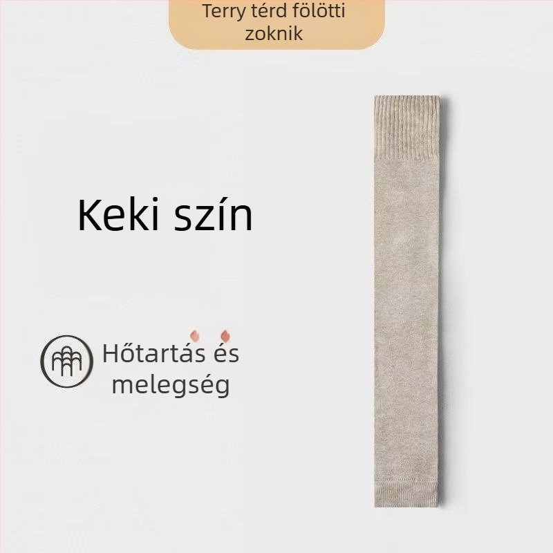 Női térd feletti zokni, polyeszter rost, vádli védelem, téli melegség