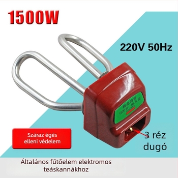 Elektronikus vízforraló fűtőcső, száraz működés elleni védelem, 1500W, réz talp, univerzális teáskanna kiegészítők