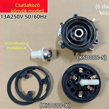 KSD888 Fekete termosztát-csatlakozó anti-szivárgó maggal automatikus alsó vízellátású elektromos teáskészülékhez