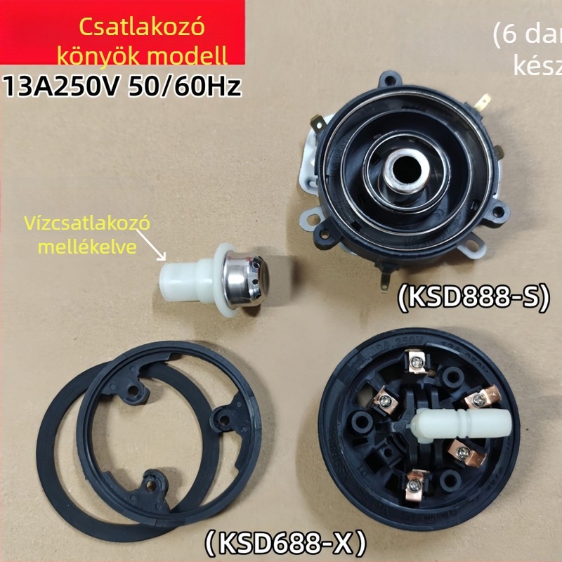 KSD888 Fekete termosztát-csatlakozó anti-szivárgó maggal automatikus alsó vízellátású elektromos teáskészülékhez