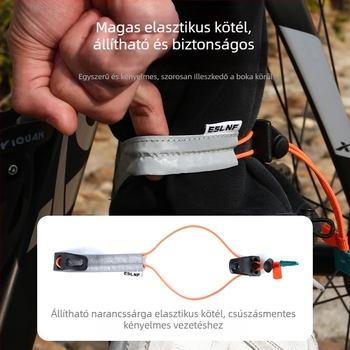 ESLNF kerékpáros lábszorítók nylon szalaggal, fényvisszaverő anyaggal, rugalmas kialakítással és állítható csattal