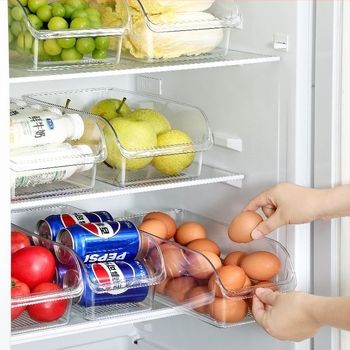 Hűtőszekrény tároló doboz — modern és minimál dizájn, PET anyag, élelmiszer-tároló rendező