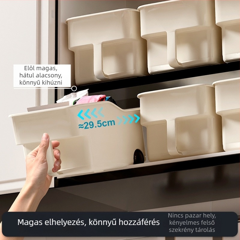 Fali tároló doboz fogantyúval, FG-2226, 2 L kapacitás, falikiszekrényhez és magas szekrényekhez, konyha és iroda használatra