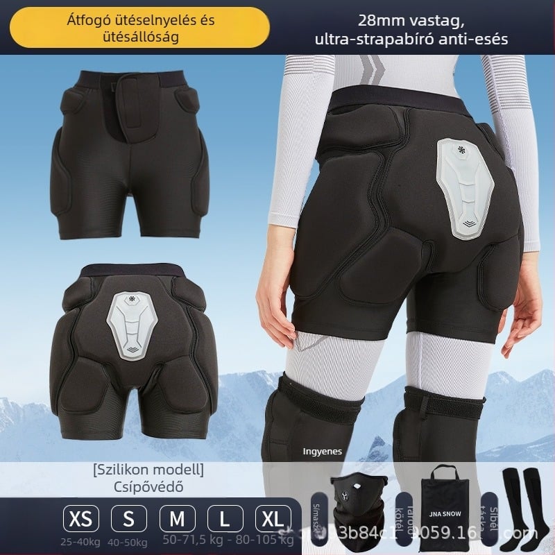 Síeléshez belső védőfelszerelés: csípő- és térdvédőkkel, szilikon-lycra anyagból, férfiak és nők számára, síeléshez és snowboardhoz